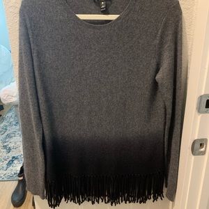 100% Cashmere Fringe Ombré Sweater
